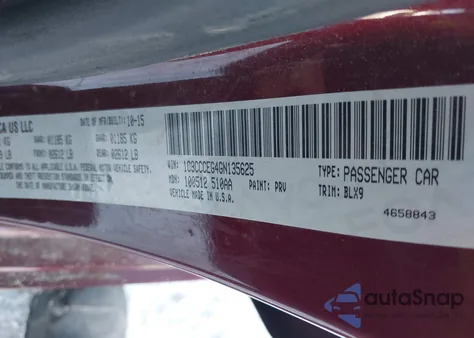 2016 Chrysler 200 C from USA, damaged, VIN 1C3CCCEG4GN135625